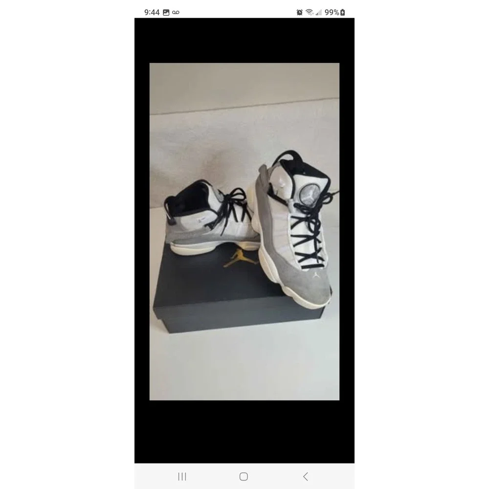 Jordan 6 Rings Light Smoke Grey White Black FJ4650-077 Size 9 Basketball Shoe